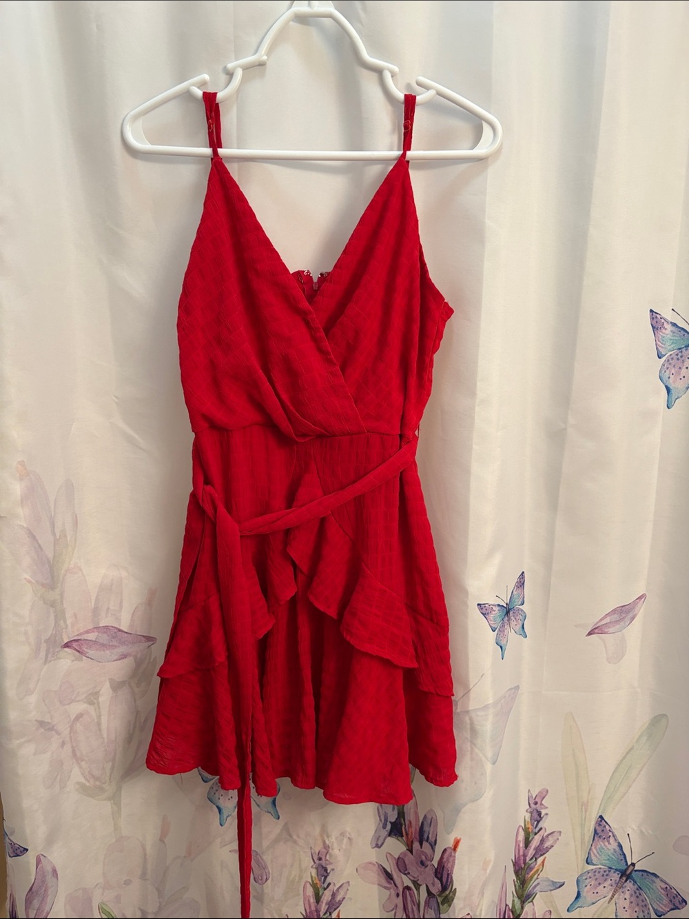 Trixxi Red Ruffled Mini Dress L/XL